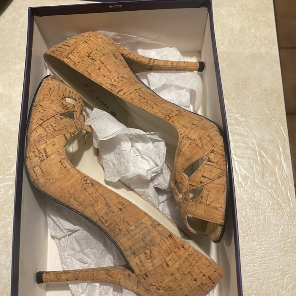Stuart Weitzman natural cork heels (3 inch heels). Worn twice.